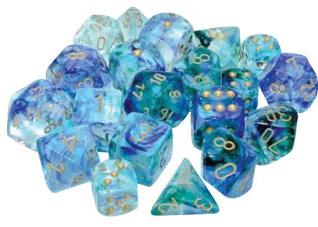 Nebula: 12mm d6 Oceanic/gold Luminary Dice Block (36 dice)