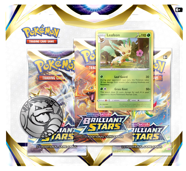 Pokemon TCG: Sword & Shield - Brilliant Stars Three-Booster Blister