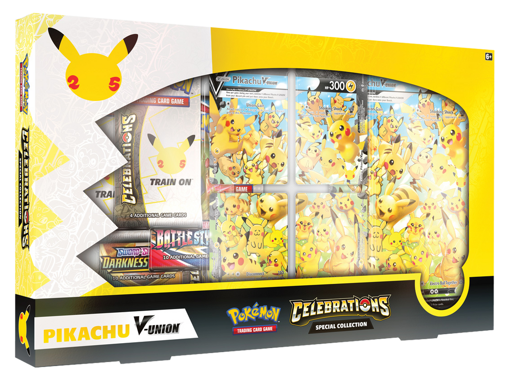 pokemon tcg celebrations booster box Pokémon TCG: Special Collection — Pikachu V-UNION Style:55Pcs Black SV4a The box combines Celebrations I designed this 3D